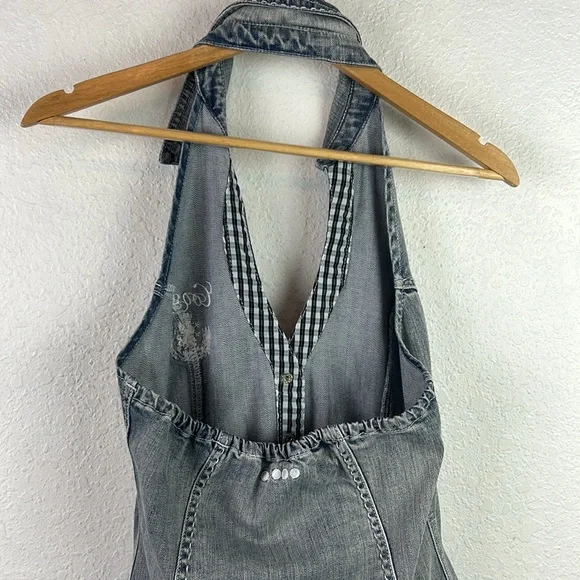 Coogi Y2K Jumpsuit Overalls Halter Neck Backless Women Size 5/6 - Picture 6 of 10